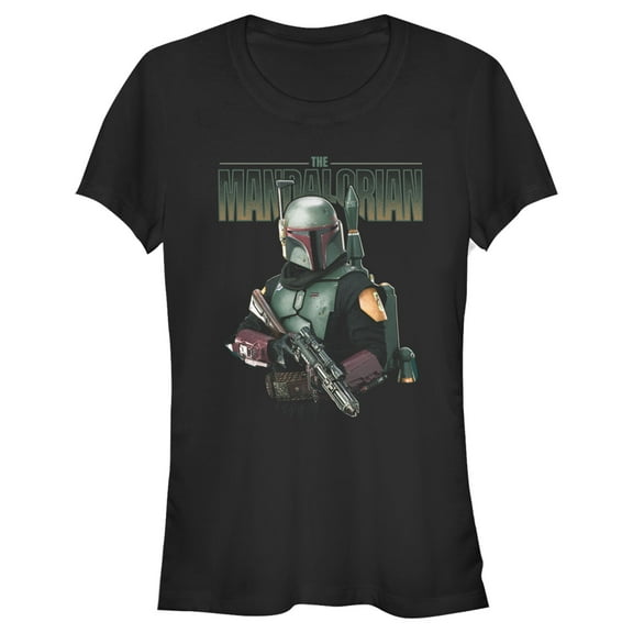 Junior's Star Wars: The Mandalorian Boba Fett Armored Up  Graphic Tee Black Small