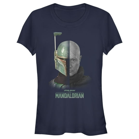 Junior's Star Wars: The Mandalorian Boba Fett Revealed  Graphic Tee Navy Blue X Large