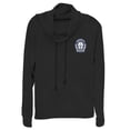 thumbnail image 1 of Junior's Star Wars: The Mandalorian Bounty Hunter Badge Cowl Neck Sweatshirt Black X Small, 1 of 3