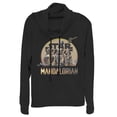 thumbnail image 1 of Junior's Star Wars: The Mandalorian Character Collage Cowl Neck Sweatshirt Black 4X Large, 1 of 3
