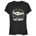 thumbnail image 1 of Junior's Star Wars: The Mandalorian Christmas The Child Galaxy's Greetings Graphic Tee Black 2X Large, 1 of 3