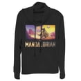 thumbnail image 1 of Junior's Star Wars: The Mandalorian Dreamscape Journey  Cowl Neck Sweatshirt Black Small, 1 of 3