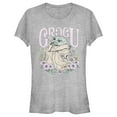 thumbnail image 1 of Junior's Star Wars: The Mandalorian Grogu Flower Child  Graphic Tee Athletic Heather Large, 1 of 3