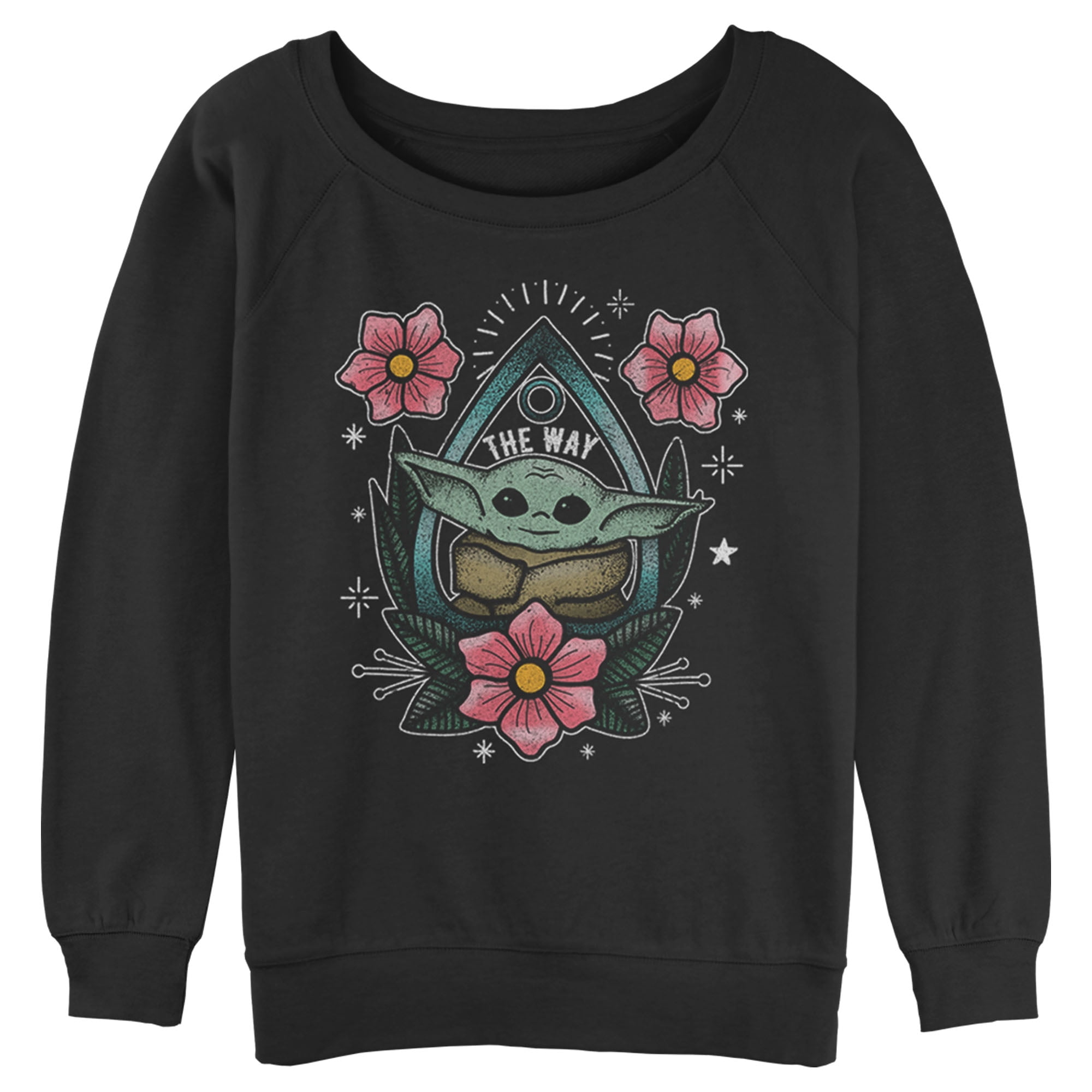 Sweatshirt Star Wars The Mandalorian Avec Grogu Et Couronne Florale - Licence Officielle - Coupe Classique