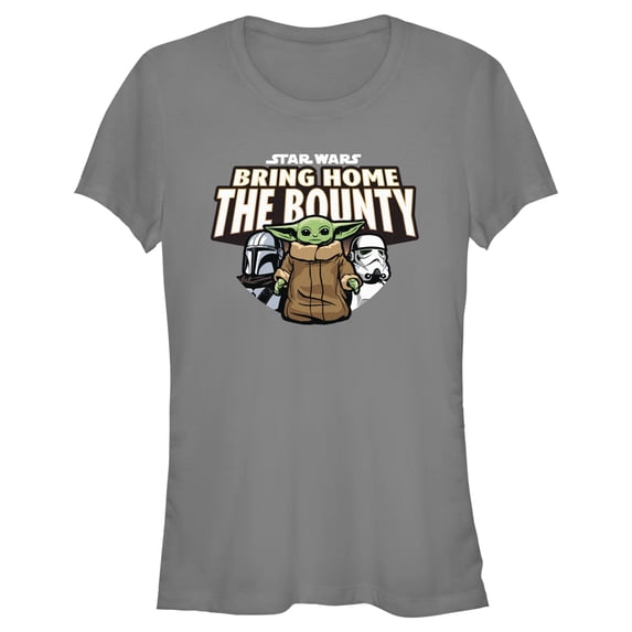 Junior's Star Wars: The Mandalorian Grogu and Company Graphic Tee Charcoal Small