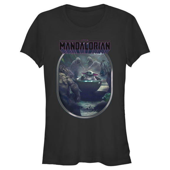 Junior's Star Wars: The Mandalorian Grogu and the Alamites  Graphic Tee Black Small
