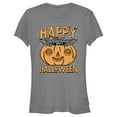 thumbnail image 1 of Junior's Star Wars: The Mandalorian Halloween Grogu Pumpkin Peek Graphic Tee Charcoal X Large, 1 of 3
