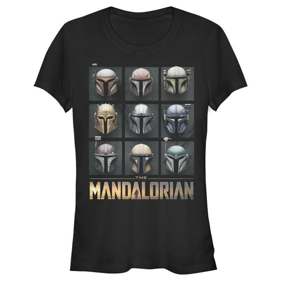 Junior's Star Wars: The Mandalorian Helmet Box Up Graphic Tee Black Small