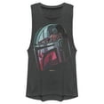 thumbnail image 1 of Junior's Star Wars: The Mandalorian Helmet Reflection Festival Muscle Graphic Tee Charcoal 2X Large, 1 of 3