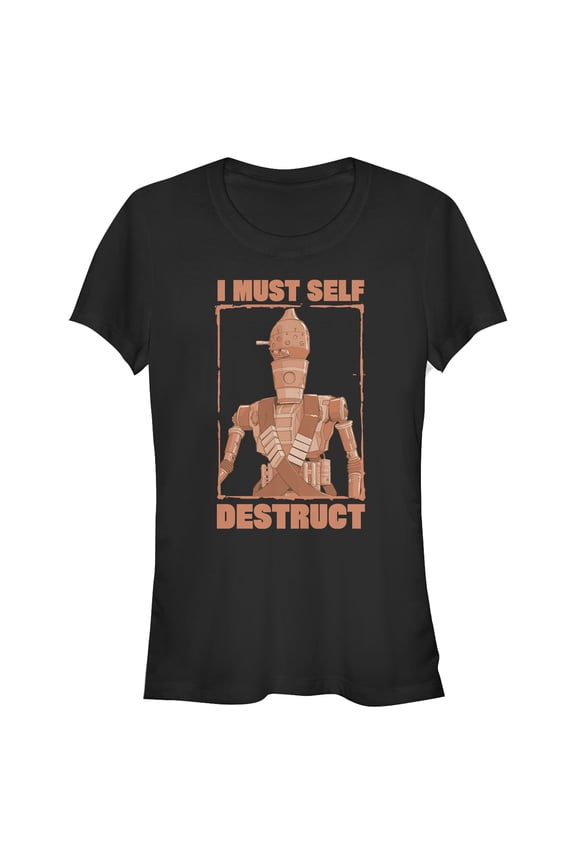 Junior's Star Wars: The Mandalorian IG-88 I Must Self-Destruct  Graphic Tee Black Medium