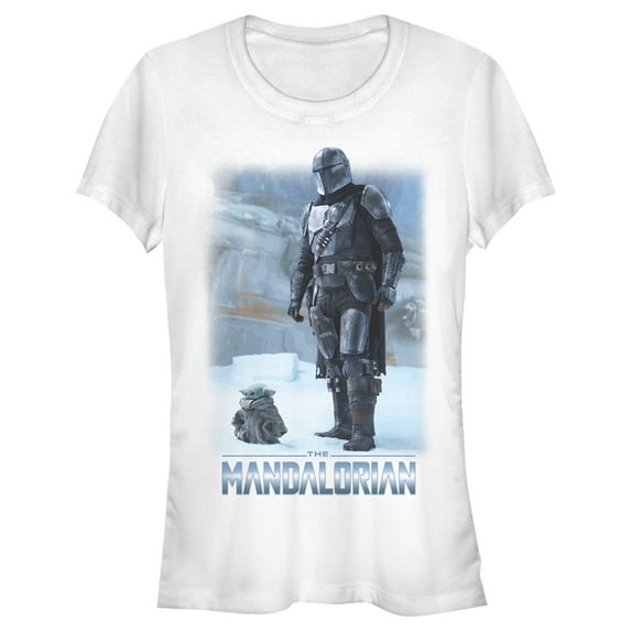Junior's Star Wars: The Mandalorian Into the Ice Cave Graphic Tee White Medium