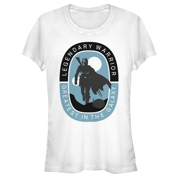 Junior's Star Wars: The Mandalorian Legendary Warrior Graphic Tee White Medium