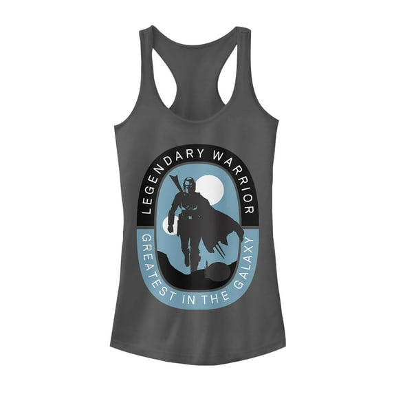 Junior's Star Wars: The Mandalorian Legendary Warrior Racerback Tank Top Charcoal 2X Large