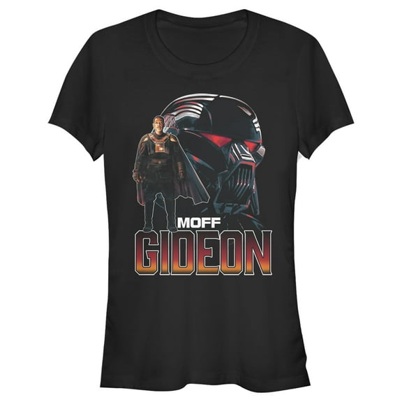 Junior's Star Wars: The Mandalorian Moff Gideon Portrait  Graphic Tee Black X Large