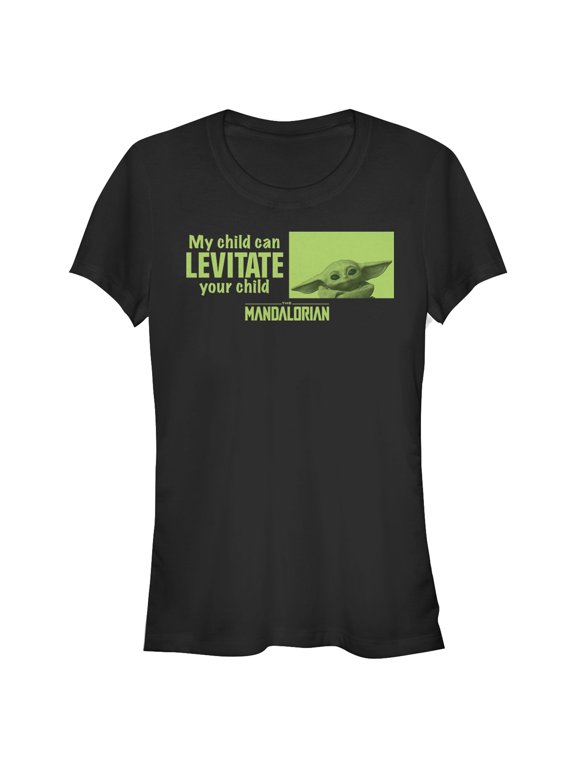 Junior's Star Wars: The Mandalorian My Child Can Levitate Your Child Graphic Tee Black Medium