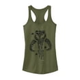 thumbnail image 1 of Junior's Star Wars: The Mandalorian Mythosaur Bullet Hole  Racerback Tank Top Military Green Medium, 1 of 3