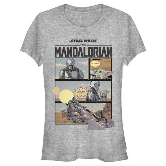 Junior's Star Wars: The Mandalorian Rescue The Child  Graphic Tee Athletic Heather Large