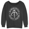 thumbnail image 1 of Junior's Star Wars: The Mandalorian Seek & Destroy Stamp  Sweatshirt Charcoal Heather X Large, 1 of 3