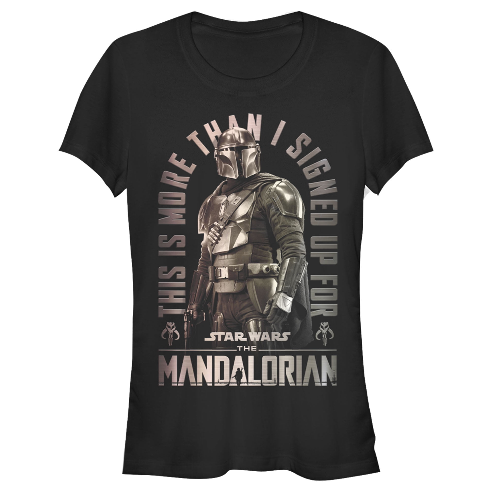 Junior's Star Wars: The Mandalorian Shining Mando Graphic Tee Black ...
