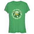 thumbnail image 1 of Junior's Star Wars: The Mandalorian St. Patrick's Day Grogu Luck is Strong with this One Distressed Graphic Tee Kelly Green Large, 1 of 3