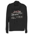 thumbnail image 1 of Junior's Star Wars: The Mandalorian TIE Fighter Grid  Cowl Neck Sweatshirt Black Medium, 1 of 3