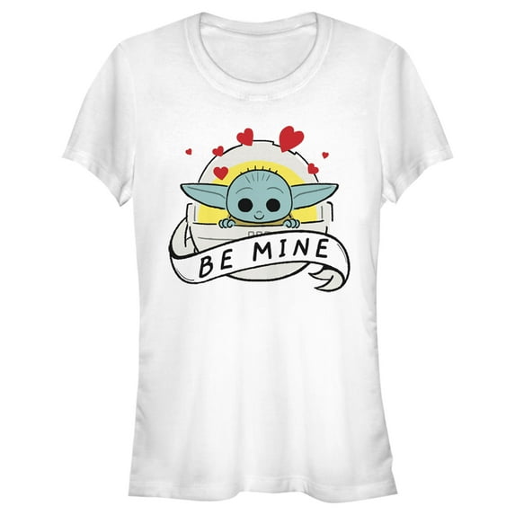 Junior's Star Wars: The Mandalorian The Child Be Mine Bassinet Graphic Tee White Large