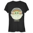 thumbnail image 1 of Junior's Star Wars: The Mandalorian The Child Cartoon Art Bassinet Graphic Tee Black Small, 1 of 2