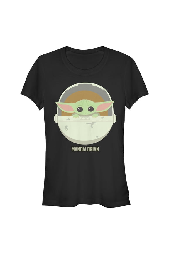 Junior's Star Wars: The Mandalorian The Child Cartoon Art Bassinet Graphic Tee Black Small
