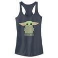thumbnail image 1 of Junior's Star Wars: The Mandalorian The Child Cartoon Shy  Racerback Tank Top Indigo X Small, 1 of 4