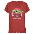 thumbnail image 1 of Junior's Star Wars: The Mandalorian The Child Circle  Graphic Tee Red Large, 1 of 2