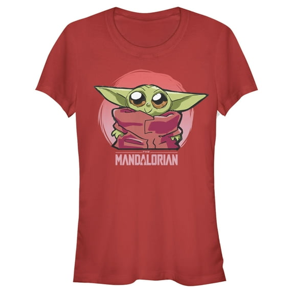 Junior's Star Wars: The Mandalorian The Child Circle Graphic Tee Red Large