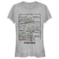 thumbnail image 1 of Junior's Star Wars: The Mandalorian The Child Comic Strip  Graphic Tee Athletic Heather Medium, 1 of 2