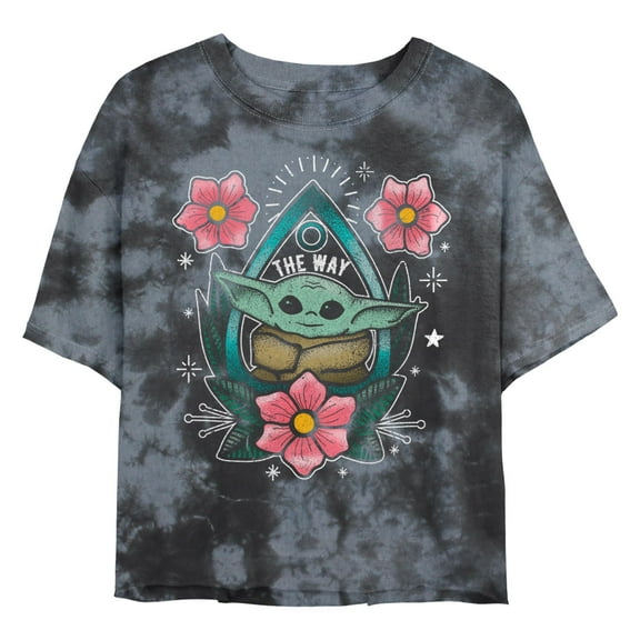 Junior's Star Wars: The Mandalorian The Child Flower Tattoo Graphic T-Shirt