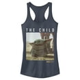 thumbnail image 1 of Junior's Star Wars: The Mandalorian The Child Frame  Racerback Tank Top Indigo Small, 1 of 3