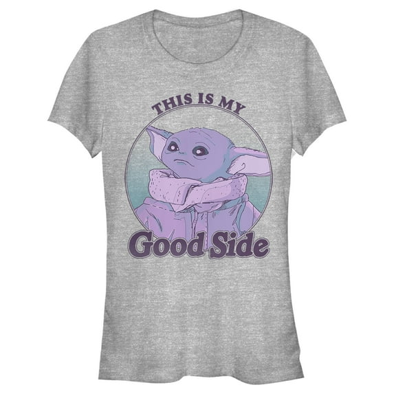 Junior's Star Wars: The Mandalorian The Child Good Side Graphic Tee Athletic Heather 2X Large