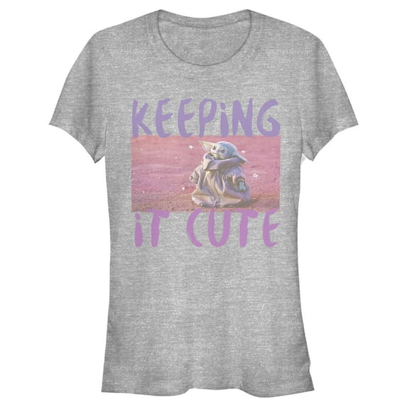 Junior's Star Wars: The Mandalorian The Child Keeping It Cute Graphic Tee Athletic Heather Small