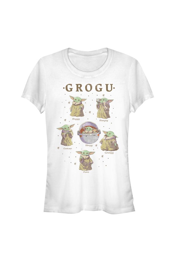 Junior's Star Wars: The Mandalorian The Child Mood Guidebook Graphic Tee White X Large