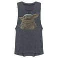 thumbnail image 1 of Junior's Star Wars: The Mandalorian The Child Portrait  Festival Muscle Graphic Tee Denim Blue Heather X Large, 1 of 3