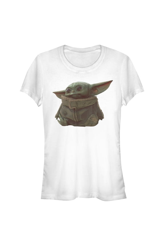 Junior's Star Wars: The Mandalorian The Child Portrait Graphic Tee White Large