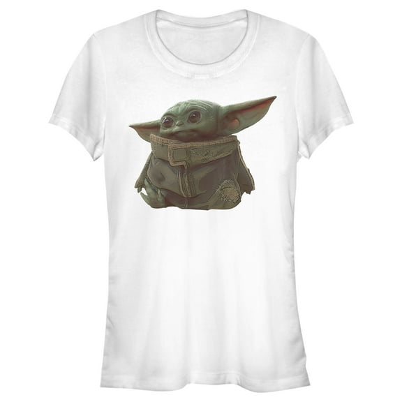 Junior's Star Wars: The Mandalorian The Child Portrait  Graphic Tee White Small