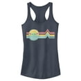 thumbnail image 1 of Junior's Star Wars: The Mandalorian The Child Retro Stripes Racerback Tank Top Indigo X Large, 1 of 4