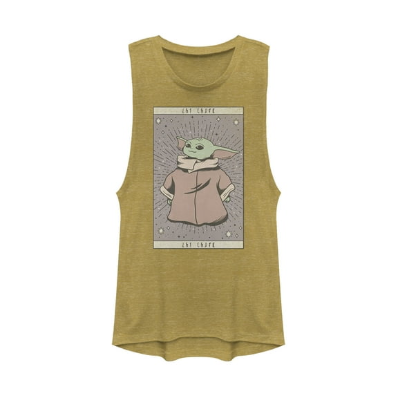 Junior's Star Wars: The Mandalorian The Child Simple Robe  Festival Muscle Graphic Tee Gold Heather Small