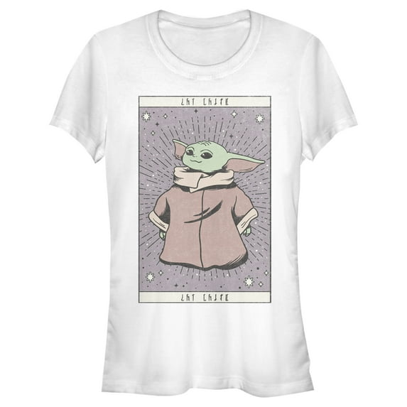 Junior's Star Wars: The Mandalorian The Child Simple Robe Graphic Tee White Medium