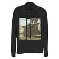 thumbnail image 1 of Junior's Star Wars: The Mandalorian The Child Square Frame Cowl Neck Sweatshirt Black X Large, 1 of 3
