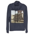 thumbnail image 1 of Junior's Star Wars: The Mandalorian The Child Square Frame Cowl Neck Sweatshirt Navy Blue 2X Large, 1 of 3