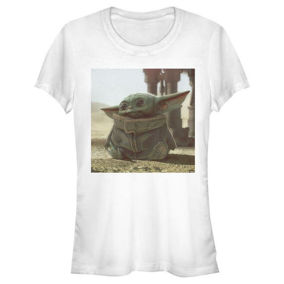 Junior's Star Wars: The Mandalorian The Child Square Frame Graphic Tee White X Large