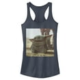 thumbnail image 1 of Junior's Star Wars: The Mandalorian The Child Square Frame  Racerback Tank Top Indigo Medium, 1 of 3