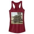 thumbnail image 1 of Junior's Star Wars: The Mandalorian The Child Square Frame  Racerback Tank Top Scarlet Medium, 1 of 3
