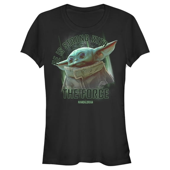 Junior's Star Wars: The Mandalorian The Child Strong Force  Graphic Tee Black X Large