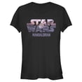 thumbnail image 1 of Junior's Star Wars: The Mandalorian The Child Sunset Logo Graphic Tee Black Medium, 1 of 2